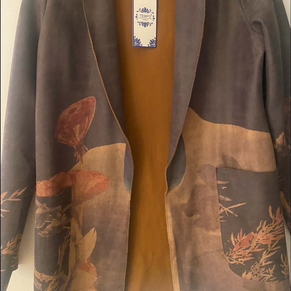 Ultra suede, painted blazer, never worn
